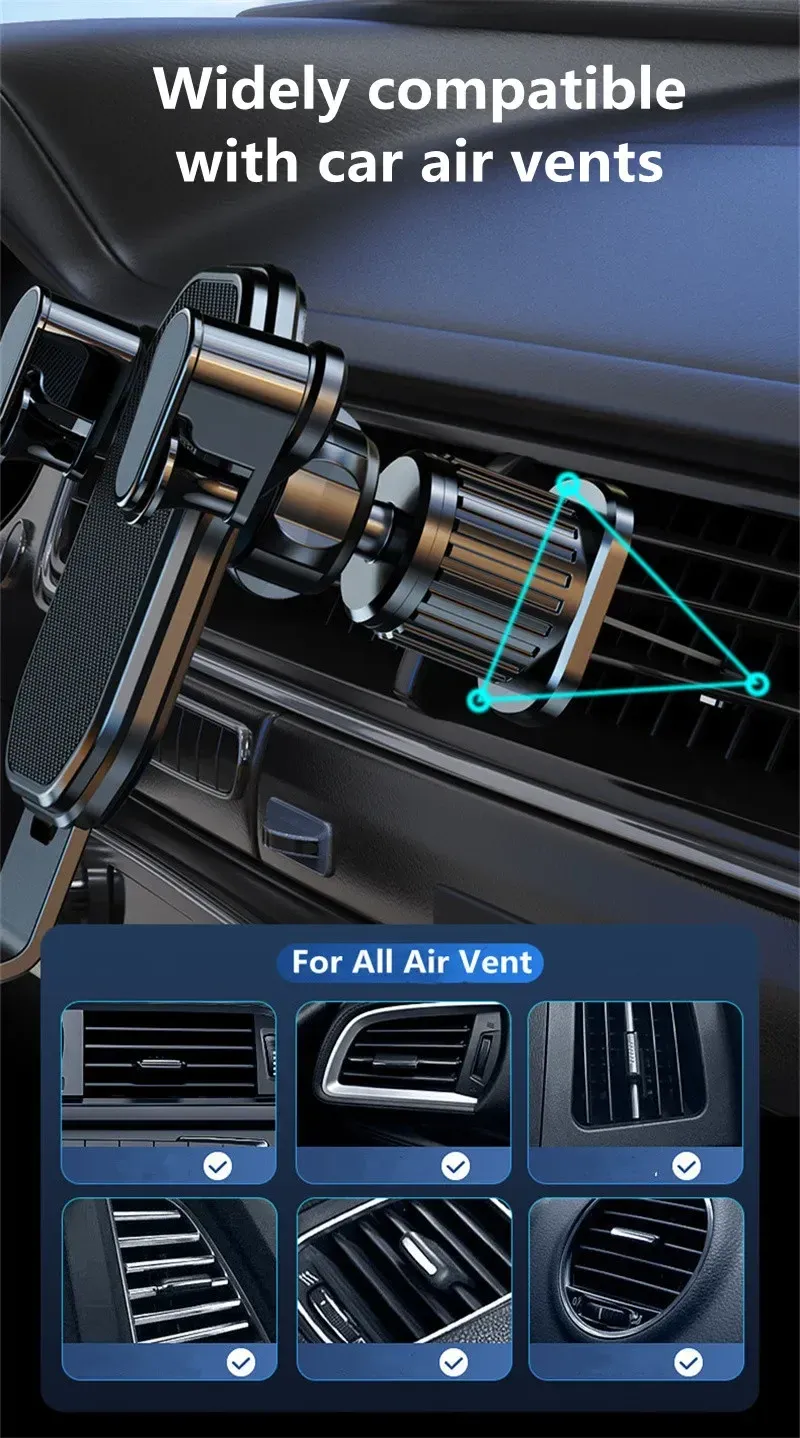Gravity Car Phone Holder Mount for Air Vent - Universal Stand for iPhone, Samsung, Xiaomi, LG (4.7-7 inch Smartphones) showcase 9