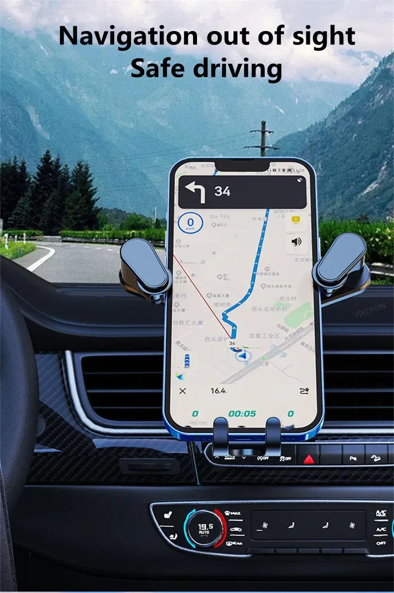 Gravity Car Phone Holder Mount for Air Vent - Universal Stand for iPhone, Samsung, Xiaomi, LG (4.7-7 inch Smartphones) showcase 7