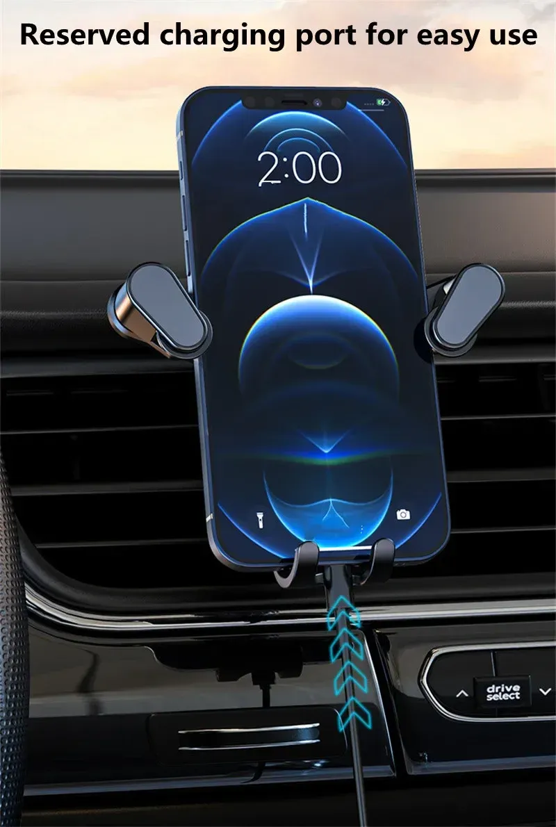 Gravity Car Phone Holder Mount for Air Vent - Universal Stand for iPhone, Samsung, Xiaomi, LG (4.7-7 inch Smartphones) showcase 8