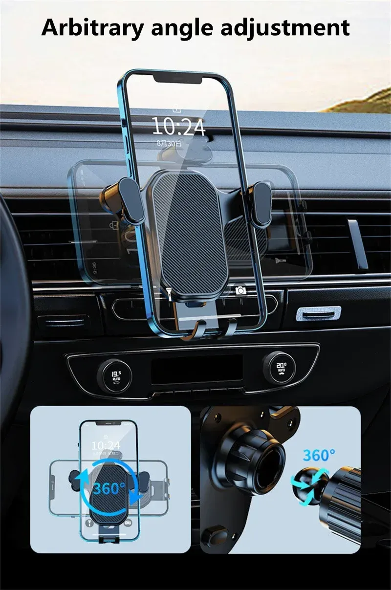Gravity Car Phone Holder Mount for Air Vent - Universal Stand for iPhone, Samsung, Xiaomi, LG (4.7-7 inch Smartphones) showcase 5