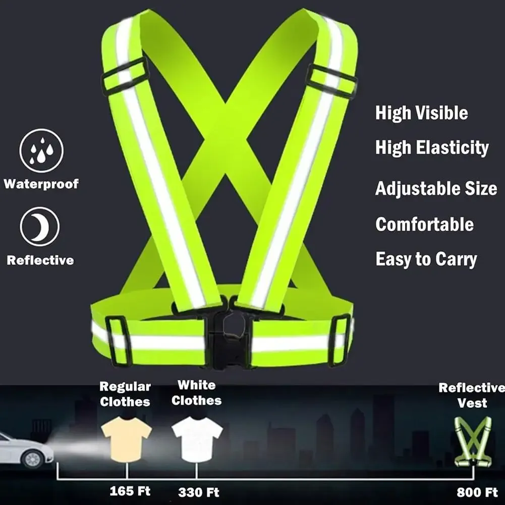High-Visibility Reflective Vest for Night Running & Cycling - Adjustable Elastic Garter Style Safety Gear for Adults & Children thumbnail 3