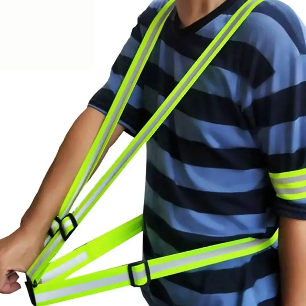 High-Visibility Reflective Vest for Night Running & Cycling - Adjustable Elastic Garter Style Safety Gear for Adults & Children thumbnail 4