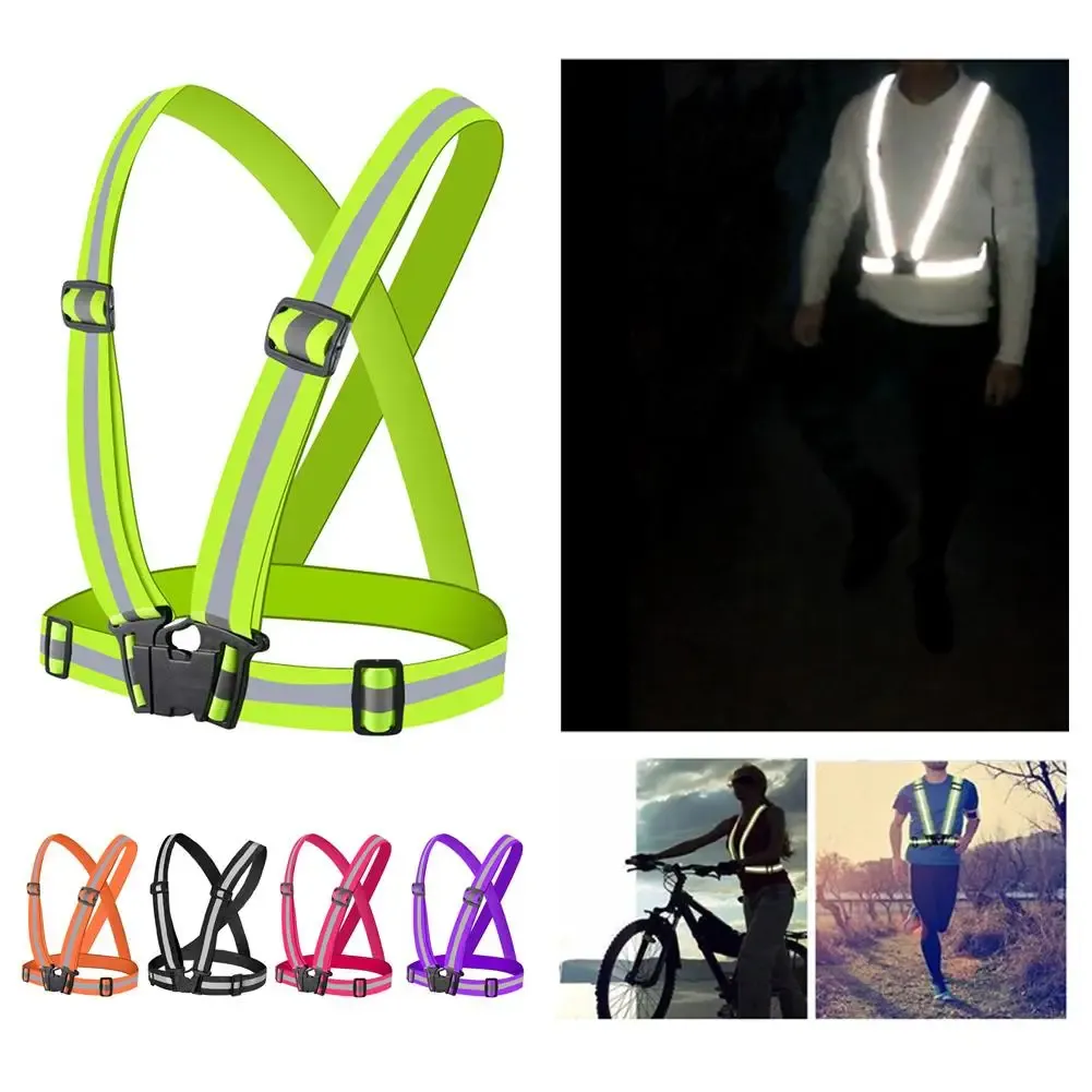 High-Visibility Reflective Vest for Night Running & Cycling - Adjustable Elastic Garter Style Safety Gear for Adults & Children showcase 2