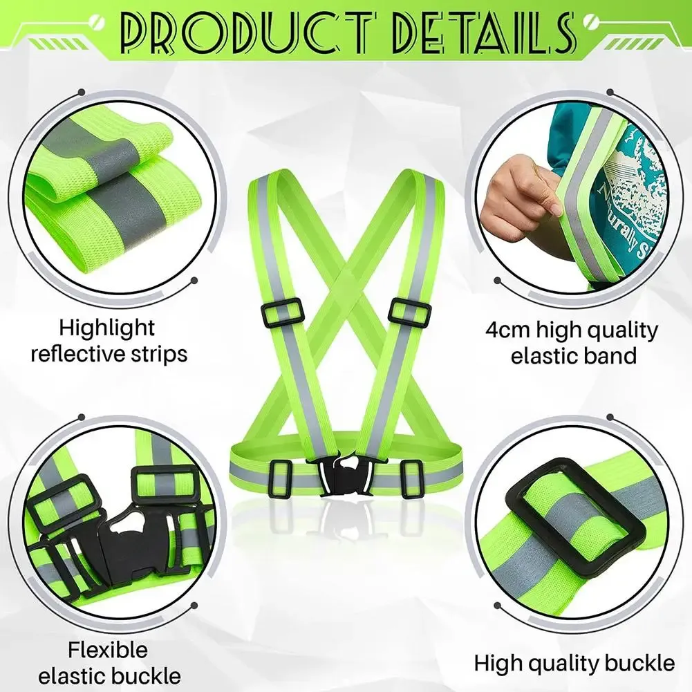 High-Visibility Reflective Vest for Night Running & Cycling - Adjustable Elastic Garter Style Safety Gear for Adults & Children showcase 16