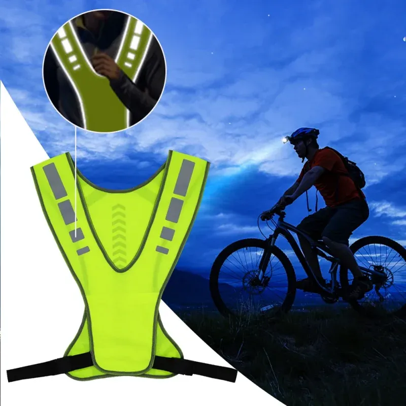 Reflective Elastic Safety Vest for Outdoor Sports - High Visibility Night Running Cycling Gear, Adjustable Fit for Adults showcase 8