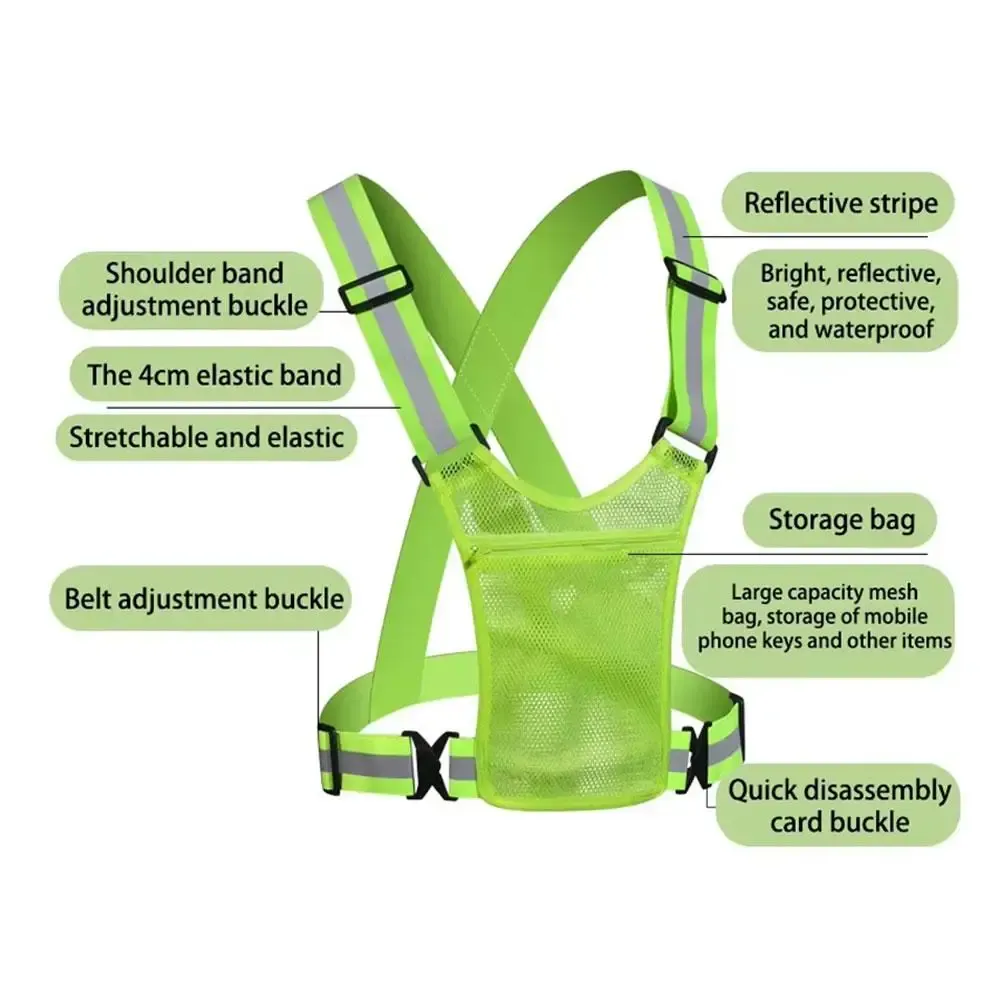 High Visibility Reflective Safety Vest for Cycling, Running, Traffic Control - Lightweight, Adjustable Mesh Jacket with Large Pocket showcase 12