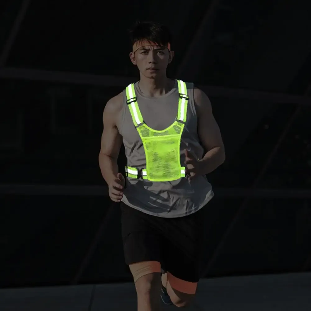 High Visibility Reflective Safety Vest for Cycling, Running, Traffic Control - Lightweight, Adjustable Mesh Jacket with Large Pocket showcase 8