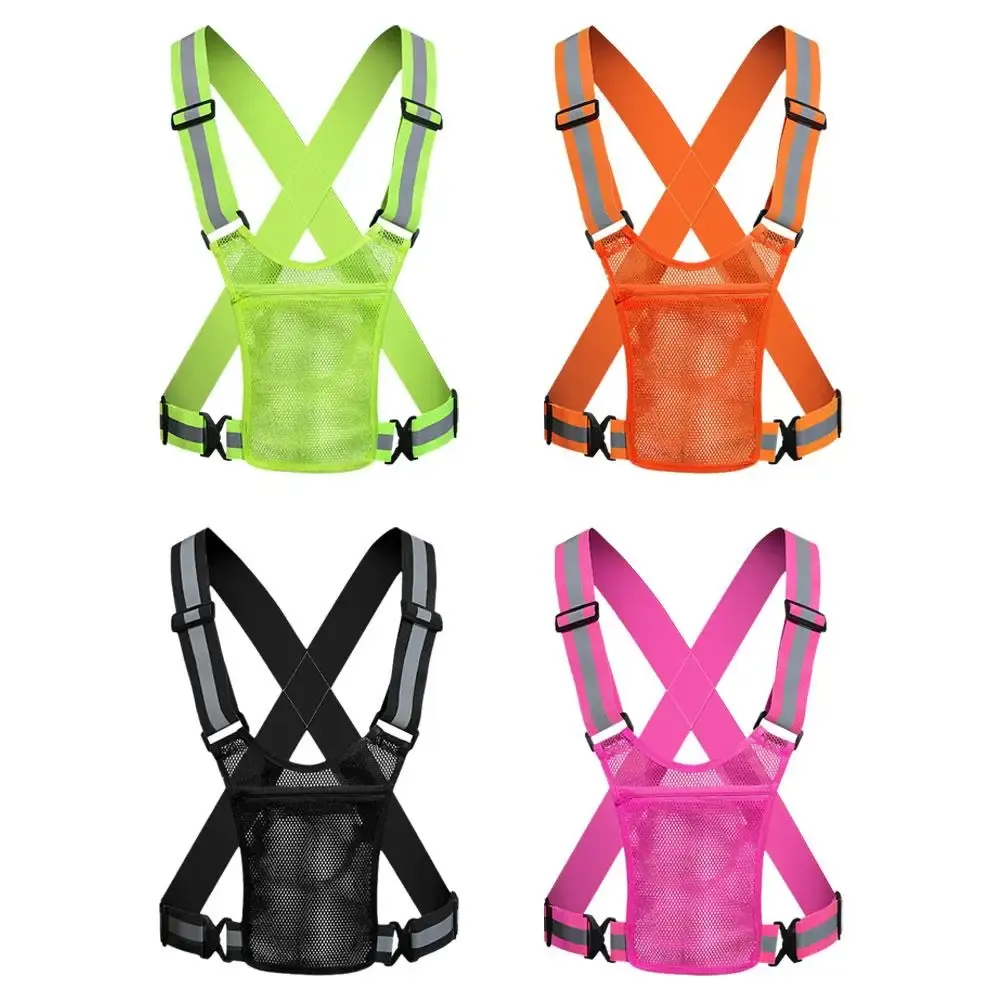High Visibility Reflective Safety Vest for Cycling, Running, Traffic Control - Lightweight, Adjustable Mesh Jacket with Large Pocket thumbnail 6