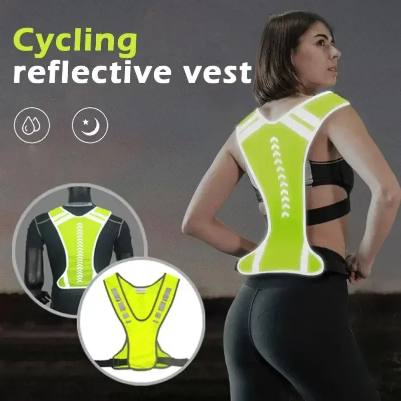 High Visibility Reflective Cycling Vest for Night Running & Motorcycle Safety - Lightweight, Breathable, Adjustable Fit for All Sizes showcase 3
