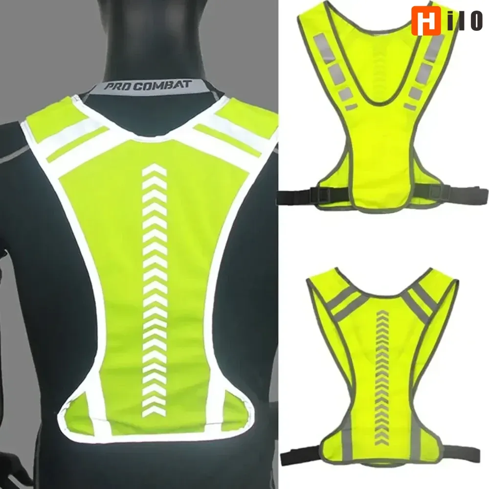 High Visibility Reflective Cycling Vest for Night Running & Motorcycle Safety - Lightweight, Breathable, Adjustable Fit for All Sizes thumbnail 1