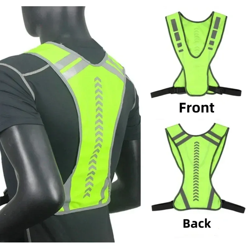 High Visibility Reflective Cycling Vest for Night Running & Motorcycle Safety - Lightweight, Breathable, Adjustable Fit for All Sizes showcase 1