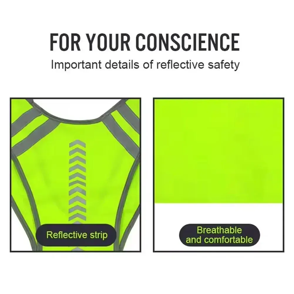 High Visibility Reflective Cycling Vest for Night Running & Motorcycle Safety - Lightweight, Breathable, Adjustable Fit for All Sizes showcase 18