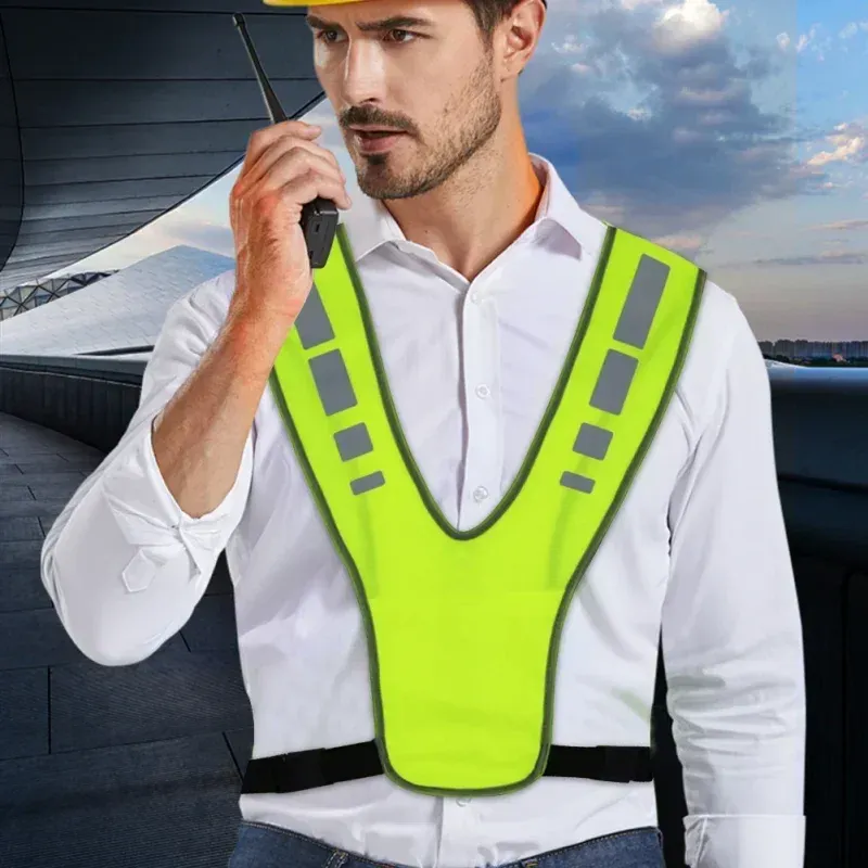 High Visibility Reflective Cycling Vest for Night Running & Motorcycle Safety - Lightweight, Breathable, Adjustable Fit for All Sizes showcase 2