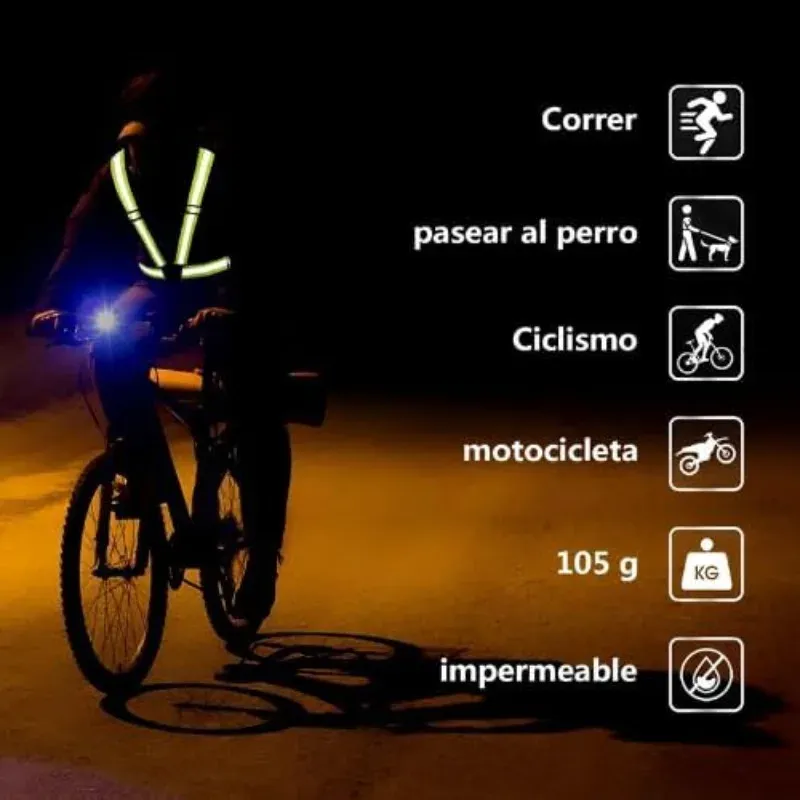 High Visibility Reflective Safety Vest for Outdoor Activities - Adjustable Straps, 360° Visibility, Breathable Polyester for Running, Cycling, Walking, Jogging thumbnail 6