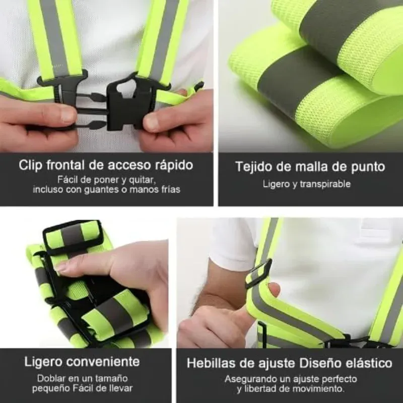 High Visibility Reflective Safety Vest for Outdoor Activities - Adjustable Straps, 360° Visibility, Breathable Polyester for Running, Cycling, Walking, Jogging thumbnail 5