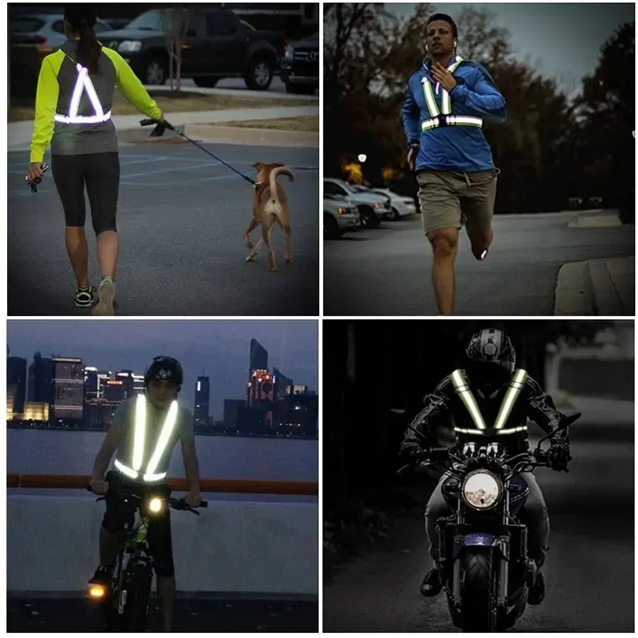 High Visibility Reflective Safety Vest for Outdoor Night Walking, Running, Cycling - Adjustable, Lightweight, Waterproof Gear thumbnail 6