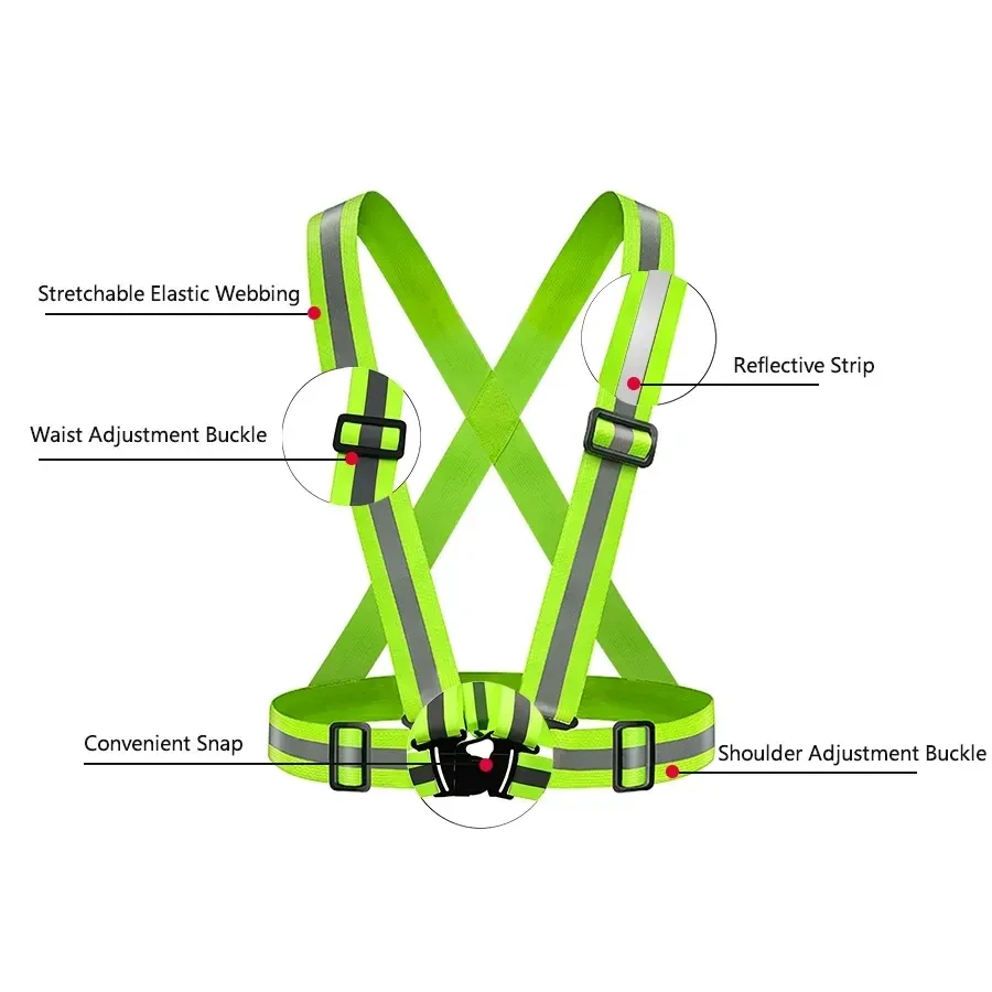 High Visibility Reflective Safety Vest for Outdoor Night Walking, Running, Cycling - Adjustable, Lightweight, Waterproof Gear thumbnail 4