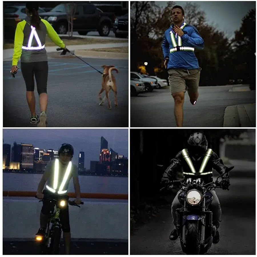 High Visibility Reflective Safety Vest for Outdoor Night Walking, Running, Cycling - Adjustable, Lightweight, Waterproof Gear showcase 13