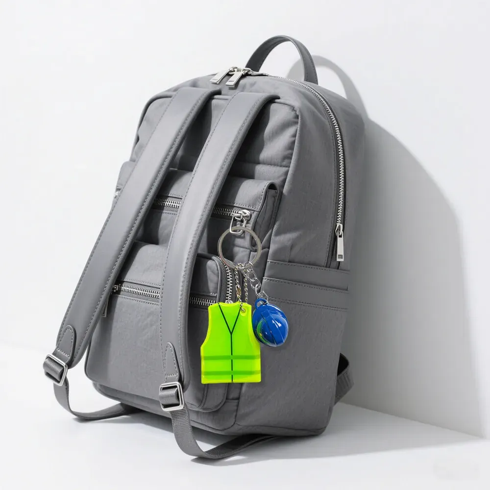 Creative Vest & Safety Helmet Keychain Set - Reflective Pendant for Night Travel, Sports, Backpacks, Luggage - Unique Accessory Gift showcase 8