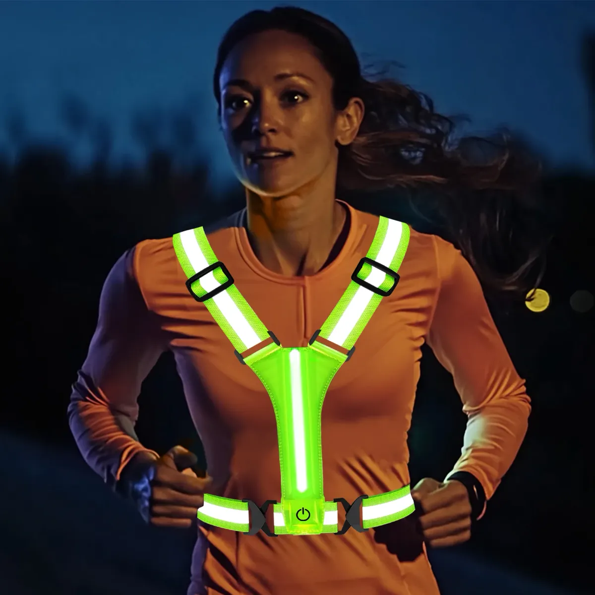 LED Reflective Safety Vest for Outdoor Night Walking, Running, Cycling - Rechargeable, Waterproof, Adjustable Straps for High Visibility (800ft Reflective, 1000ft LED) showcase 16