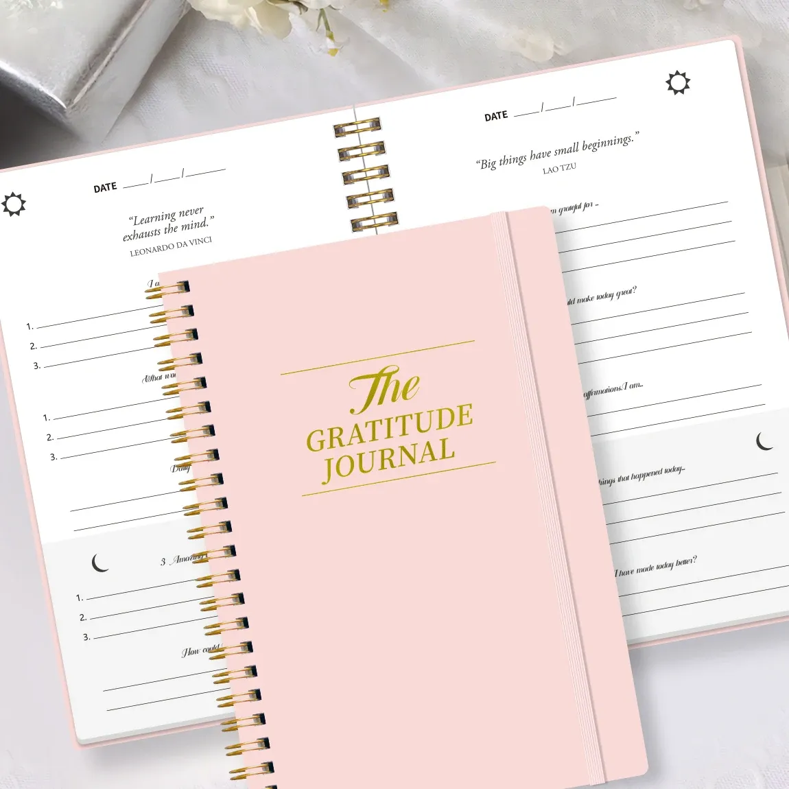 A5 Gratitude Journal: Daily Guided Notebook with Prompts for Thankfulness & Reflections, Spiral Bound Hardcover for Mindfulness & Positive Mindset thumbnail 1