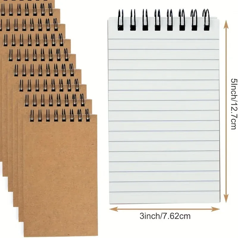 Spiral-Bound Mini Notebooks with Lined Paper - 6/12 Pack Office Style Memos for Home, University, School Use thumbnail 3