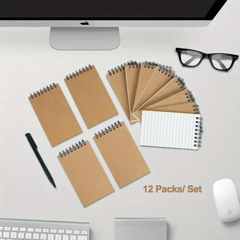 Spiral-Bound Mini Notebooks with Lined Paper - 6/12 Pack Office Style Memos for Home, University, School Use thumbnail 2