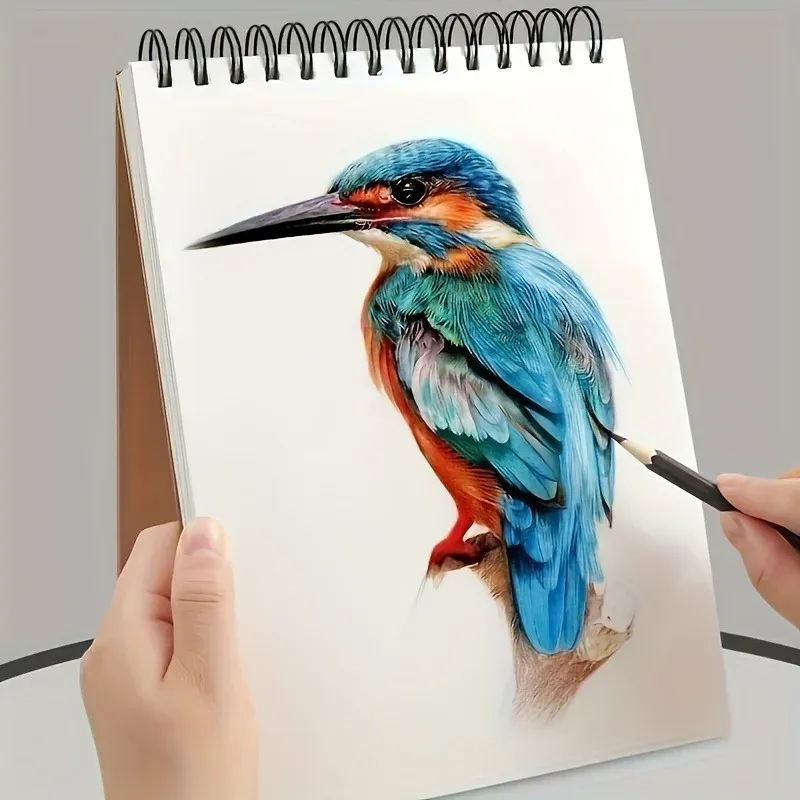 Premium Spiral Bound Sketchbook - 50 Sheets Acid-Free Watercolor Paper, High-Quality Art Notebook for Drawing, Painting, Writing & Mixed Media - DIY Customizable Cowhide Cover