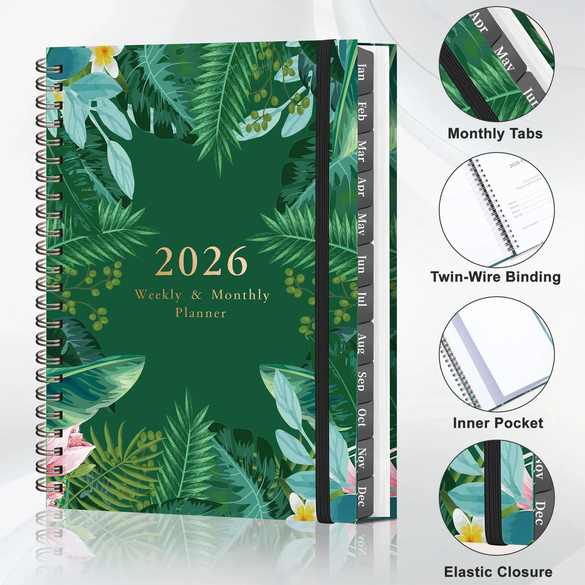 2026 Spiral Bound A5 Notebooks for Students and Business - Multifunctional Diary and Memo Pad for Loose-leaf Writing thumbnail 1