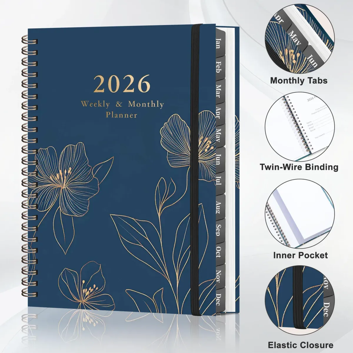 2026 Spiral Bound A5 Notebooks for Students and Business - Multifunctional Diary and Memo Pad for Loose-leaf Writing showcase 2