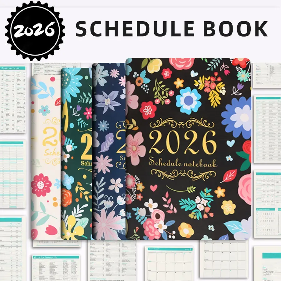 2026 Tree Pattern Spiral Bound Weekly Planner Notebook Schedule Organizer Stationery for Office School Study Plan Book showcase 1