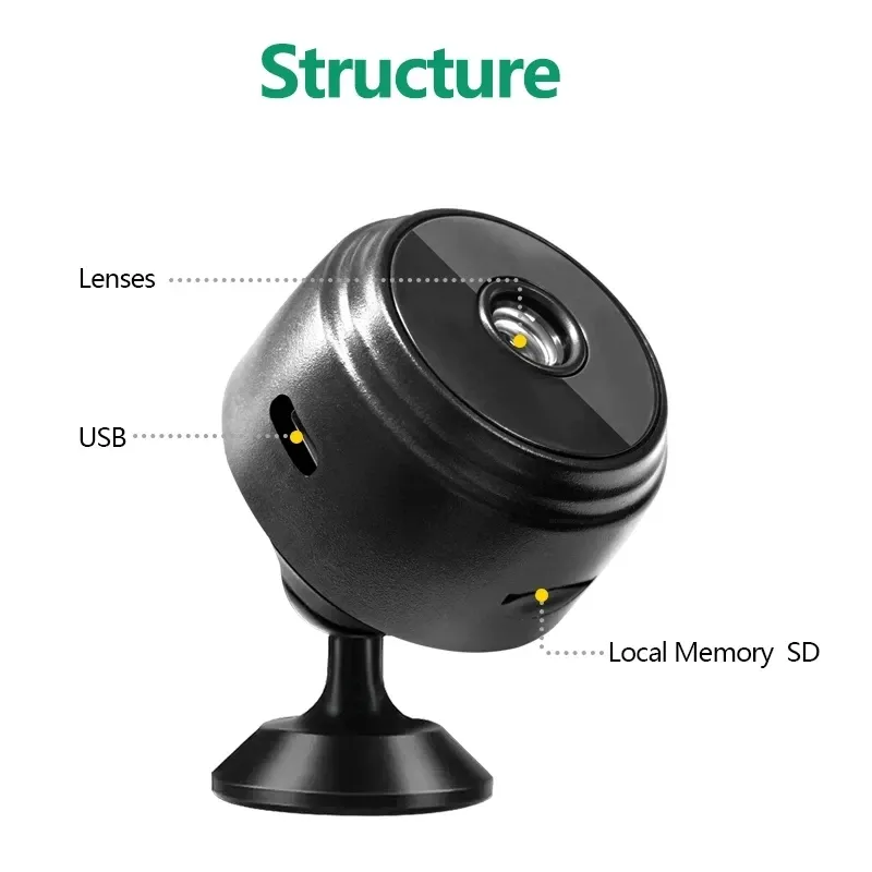 A9 Mini WiFi Camera 1080P HD Wireless Security Monitoring with Night Vision, Remote Video Surveillance for Smart Home Use thumbnail 6