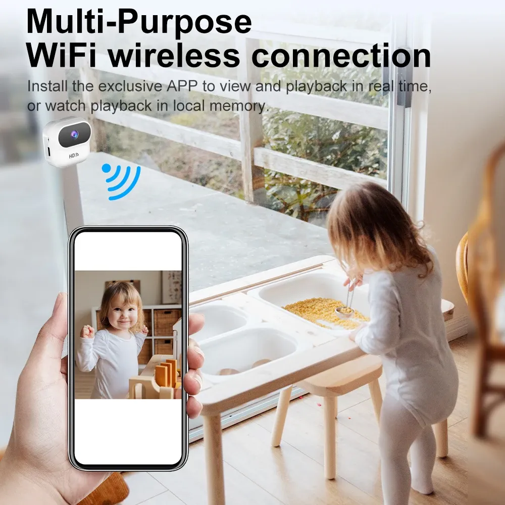 Ourlife HD Mini WiFi Security Camera with Motion Tracking - Smart Home Monitor, Camcorder for Real-Time Remote Viewing on iOS/Android thumbnail 5