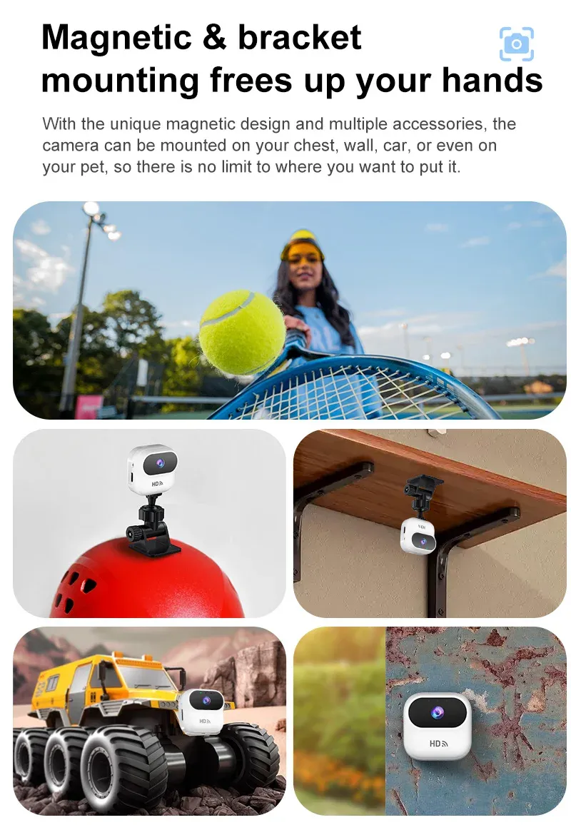 Ourlife HD Mini WiFi Security Camera with Motion Tracking - Smart Home Monitor, Camcorder for Real-Time Remote Viewing on iOS/Android showcase 3
