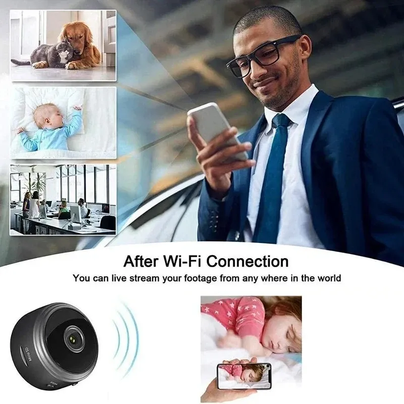 A9 WiFi Mini Camera Wireless HD 1080P Security Protection Camera, Smart Home Monitoring Device for Infants, Pets, and Home Security thumbnail 6