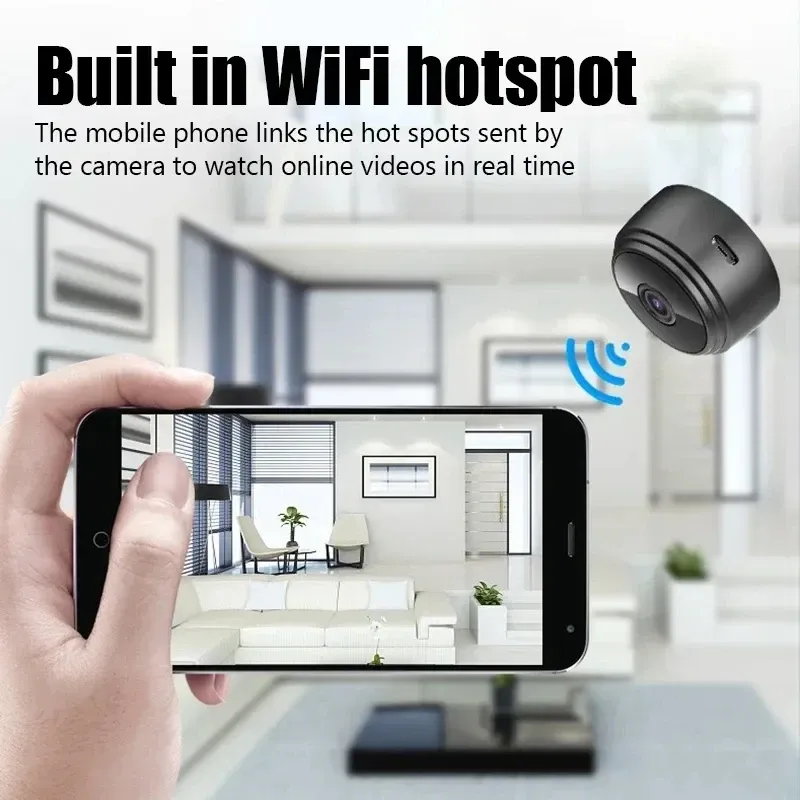 A9 WiFi Mini Camera Wireless HD 1080P Security Protection Camera, Smart Home Monitoring Device for Infants, Pets, and Home Security showcase 2