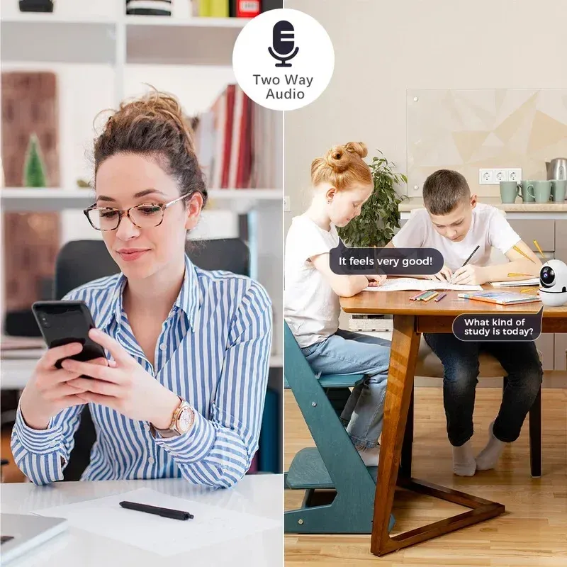 2K 3MP Smart Home Security Camera with PTZ, AI Motion Detection, Auto Tracking, Night Vision, Two-Way Audio, and 128GB TF Card Support - Ideal for Home Surveillance and Baby Monitoring thumbnail 5
