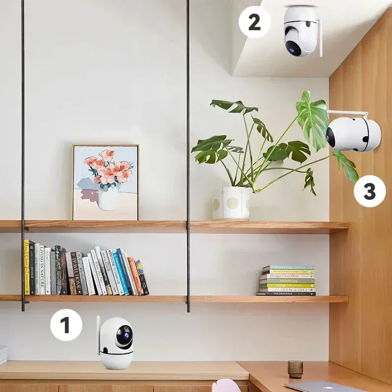 2K 3MP Smart Home Security Camera with PTZ, AI Motion Detection, Auto Tracking, Night Vision, Two-Way Audio, and 128GB TF Card Support - Ideal for Home Surveillance and Baby Monitoring thumbnail 3