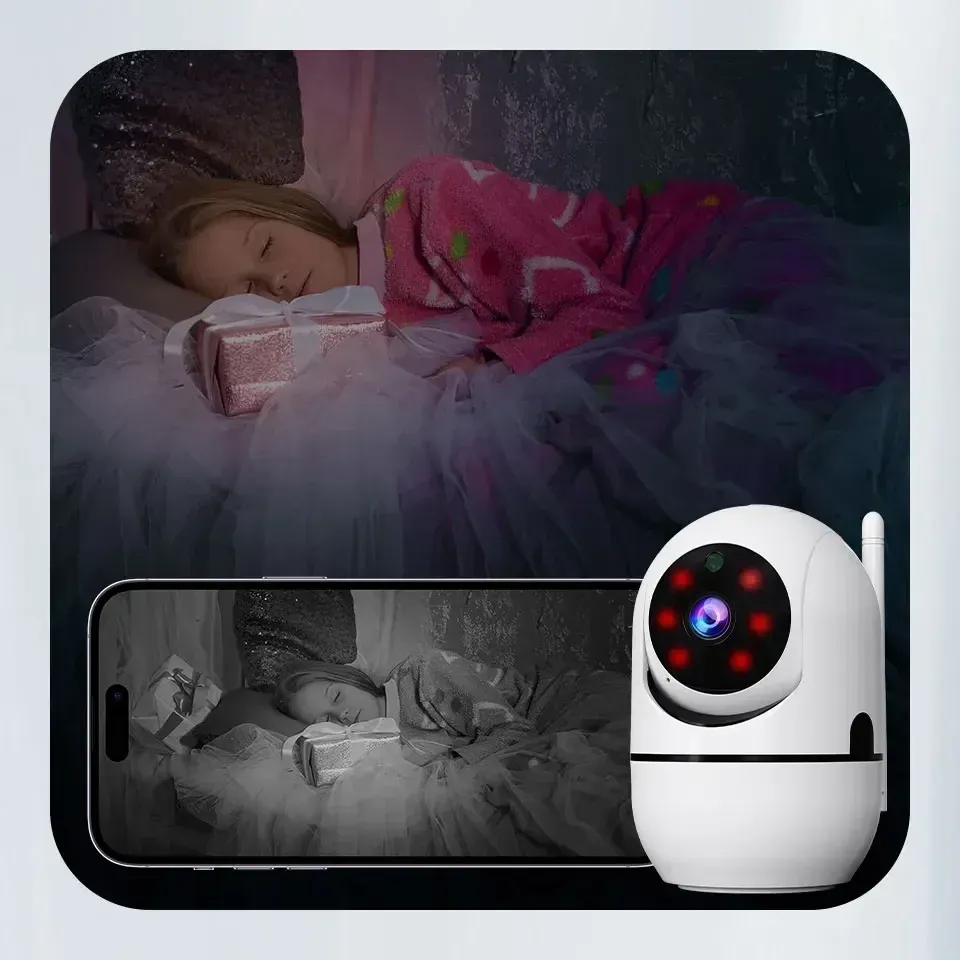 2K 3MP Smart Home Security Camera with PTZ, AI Motion Detection, Auto Tracking, Night Vision, Two-Way Audio, and 128GB TF Card Support - Ideal for Home Surveillance and Baby Monitoring showcase 4