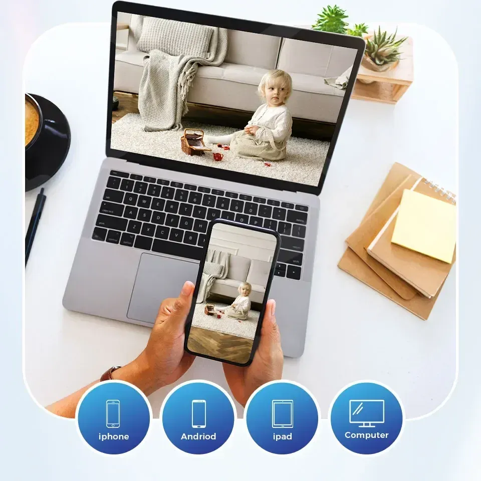 2K 3MP Smart Home Security Camera with PTZ, AI Motion Detection, Auto Tracking, Night Vision, Two-Way Audio, and 128GB TF Card Support - Ideal for Home Surveillance and Baby Monitoring showcase 7