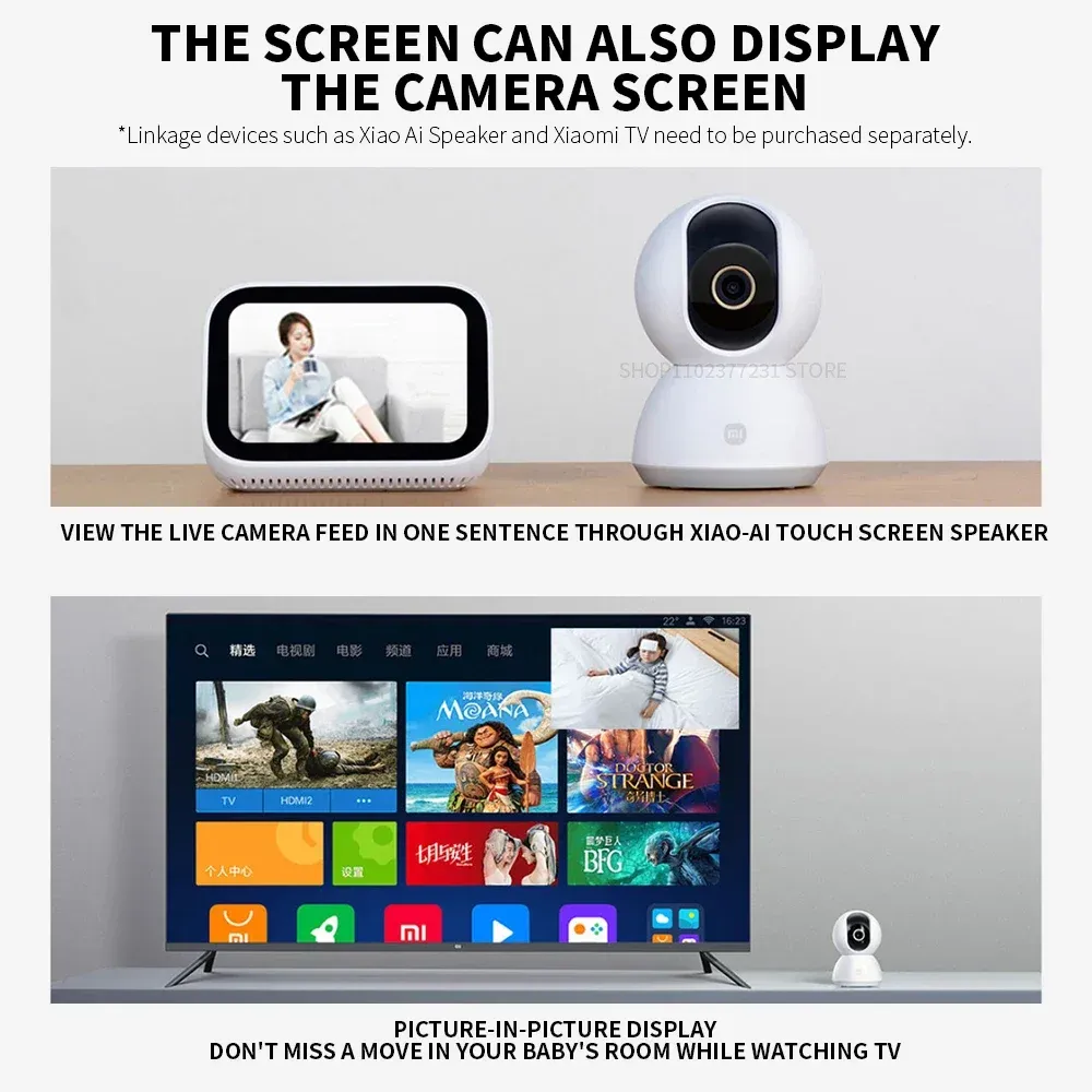 Xiaomi 360° Smart Home Security Camera PTZ 2K Webcam, 1296P 3MP AI Human Detection, Infrared Night Vision, Ideal for Home Security and Monitoring in Ghana thumbnail 3