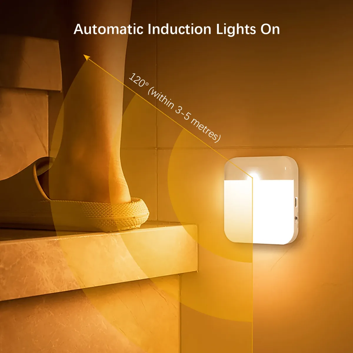 Rechargeable Motion Sensor LED Night Light, Wireless Cabinet Light with Type-C USB, Stick-On Wall Lamp for Stairs, Closet, Kitchen, Bedroom, Garage showcase 3