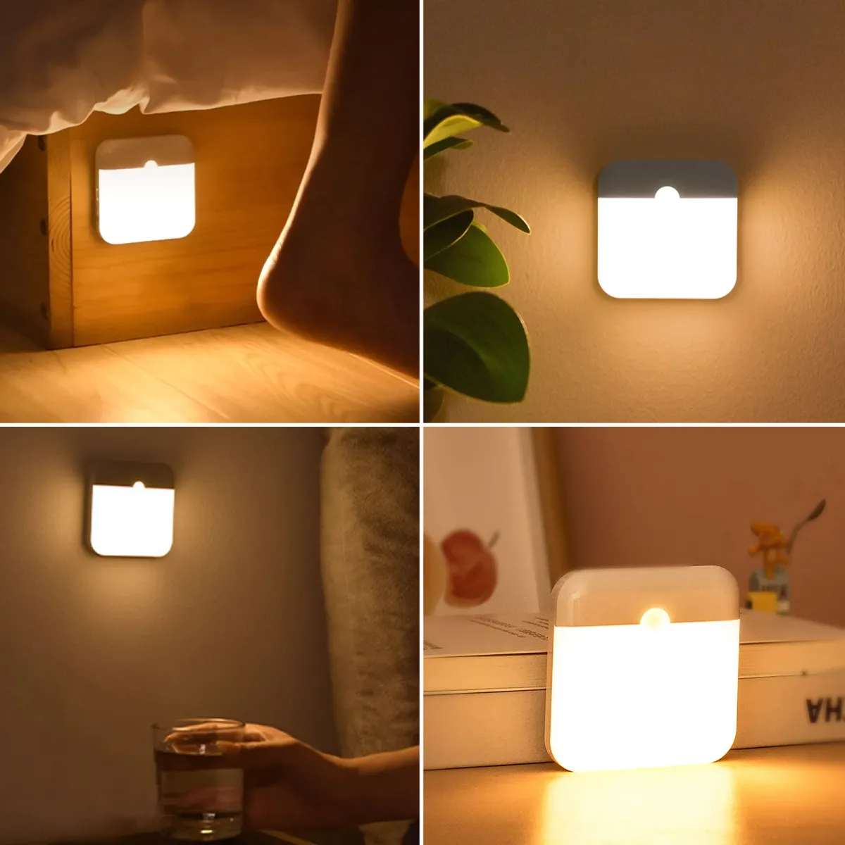 Rechargeable Motion Sensor LED Night Light, Wireless Cabinet Light with Type-C USB, Stick-On Wall Lamp for Stairs, Closet, Kitchen, Bedroom, Garage showcase 7