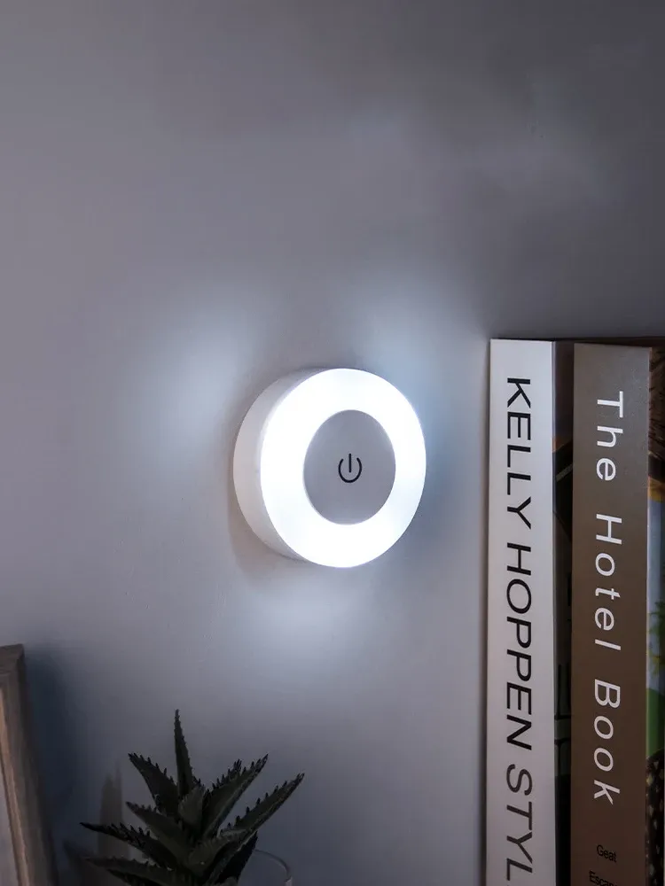 USB Rechargeable LED Touch Sensor Night Light, Magnetic Portable Round Lamp for Bedroom, Aisle, Wardrobe, Kids Room - Adjustable Brightness showcase 9