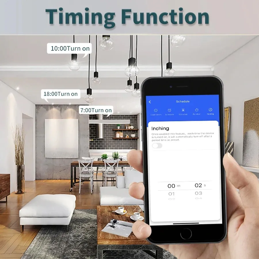 Tuya WiFi Smart Light Switch with RF 433MHz Wireless Push Button, Voice Control via Alexa Google Home, Smart Life App Compatible, 16A Receiver Module for Home Automation thumbnail 2