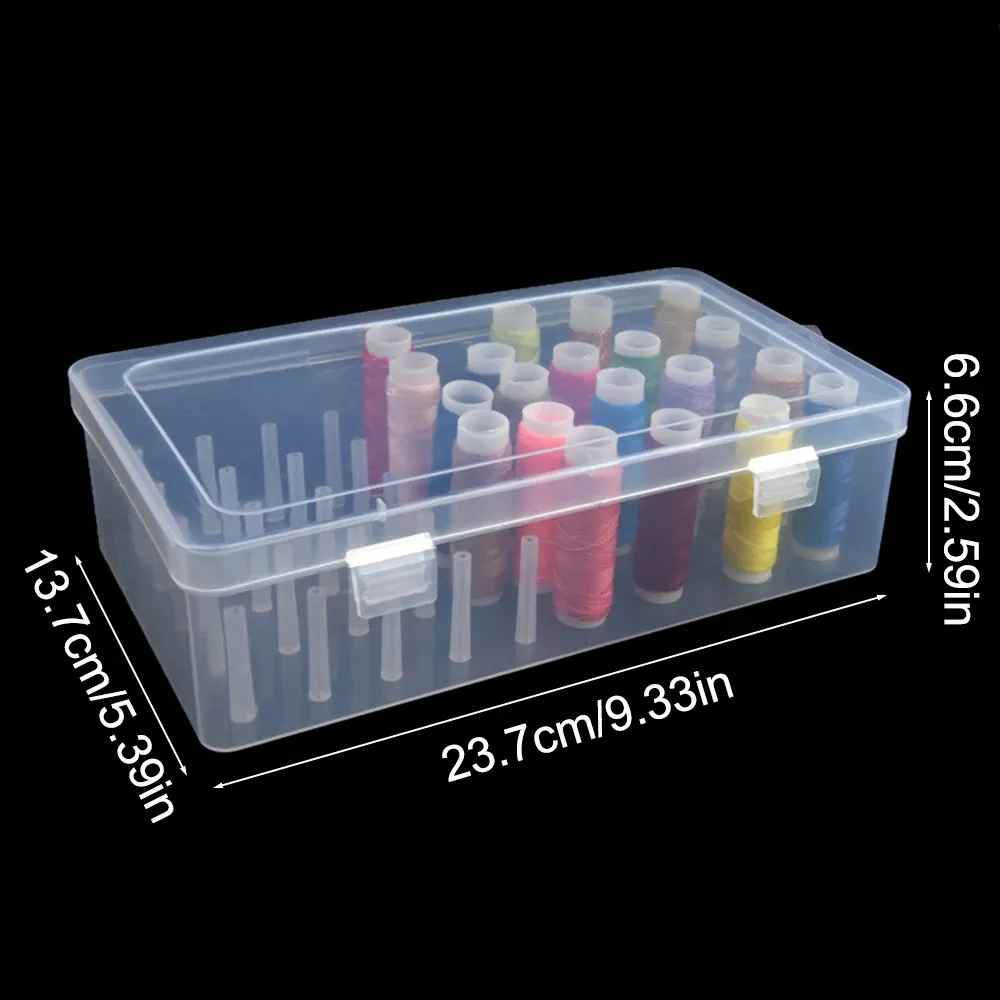 42-Piece Sewing Thread Spool Box Organizer with Carrying Case - Craft Bobbin Holder for Sewing Supplies, Durable Plastic Container for 24 Spools showcase 6