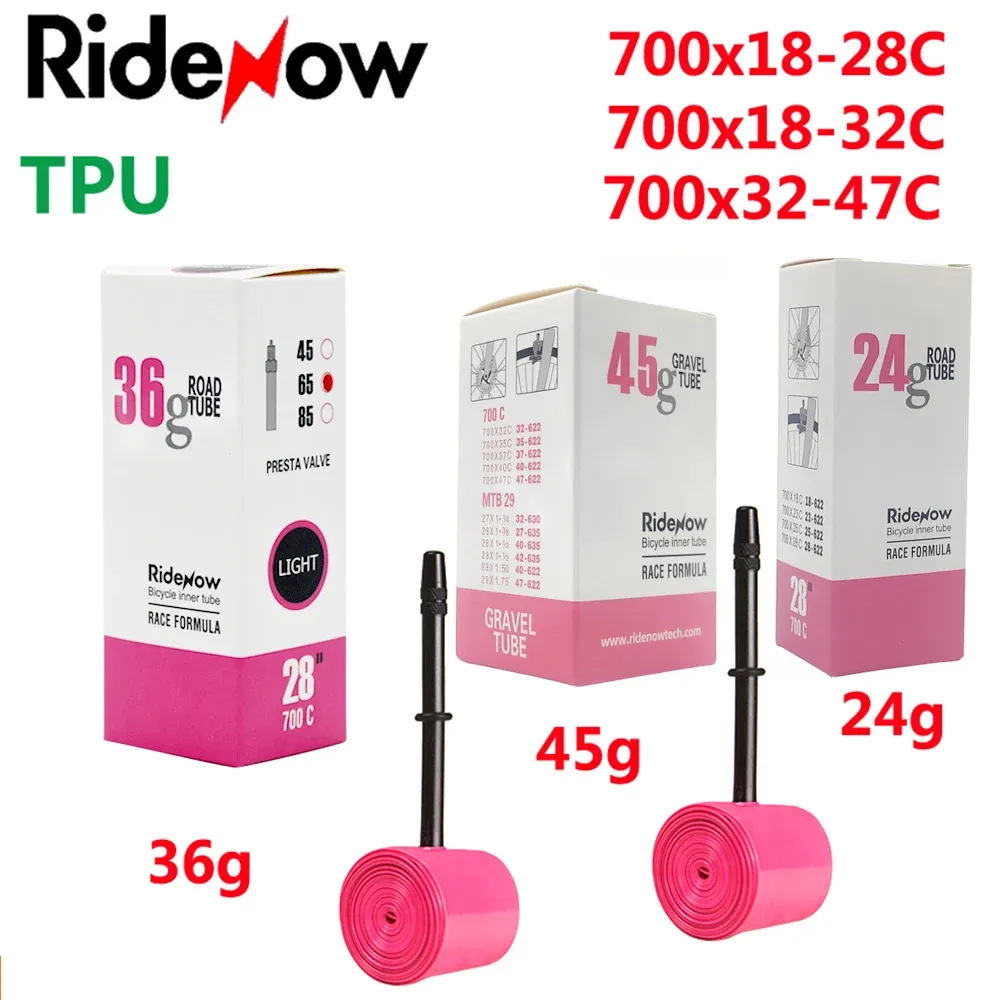 RideNow TPU Bike Inner Tube 700C for Road & MTB Bicycles - Lightweight, Durable, and Versatile Sizes (18-47C, 29x1.5-1.9) - Essential Cycling Accessory showcase 1