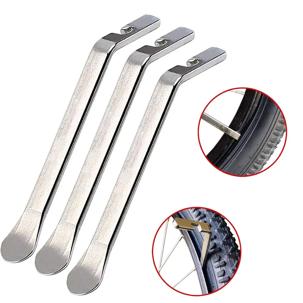 Premium Stainless Steel Bicycle Tire Levers Set - Durable Metal Tool for Easy Bike Tube Repair, 3/5 Pcs, 4.57 Inch