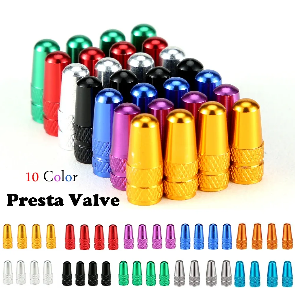 4Pcs Aluminum Alloy Presta Valve Caps for Road MTB Bike Tires - Dustproof & Stylish Bicycle Wheel Accessories showcase 1