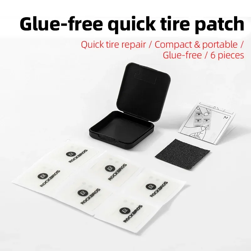 ROCKBROS Bicycle Tire Repair Kit - Glue-Free Patch Tool for Mountain & Road Bikes, Inner Tube Puncture Fix, Portable Outdoor Cycling Accessory thumbnail 2